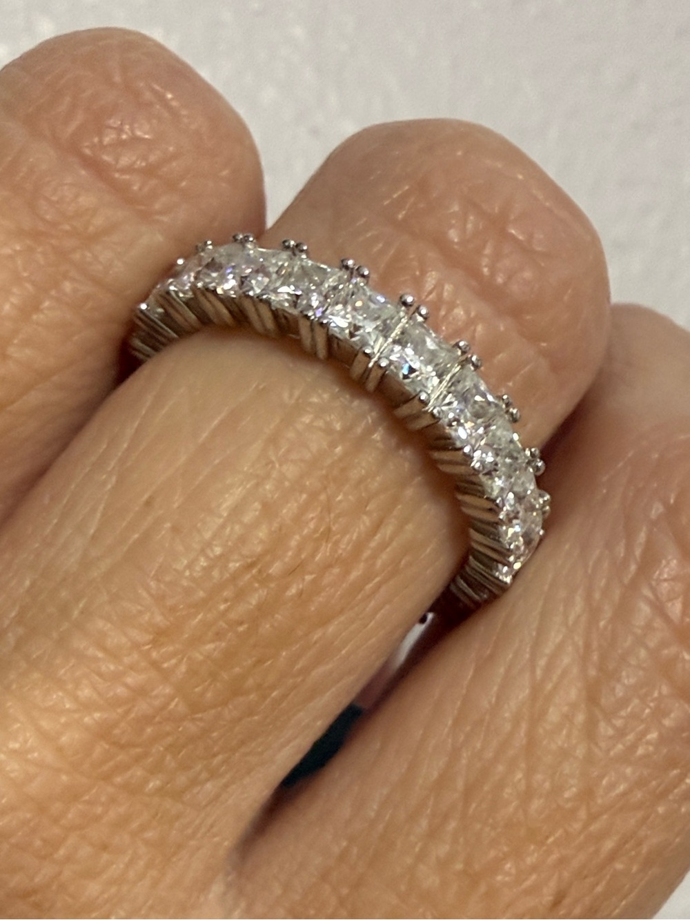 Moissanite 3.63 ctw Princess Cut Full Eternity Band Size 9